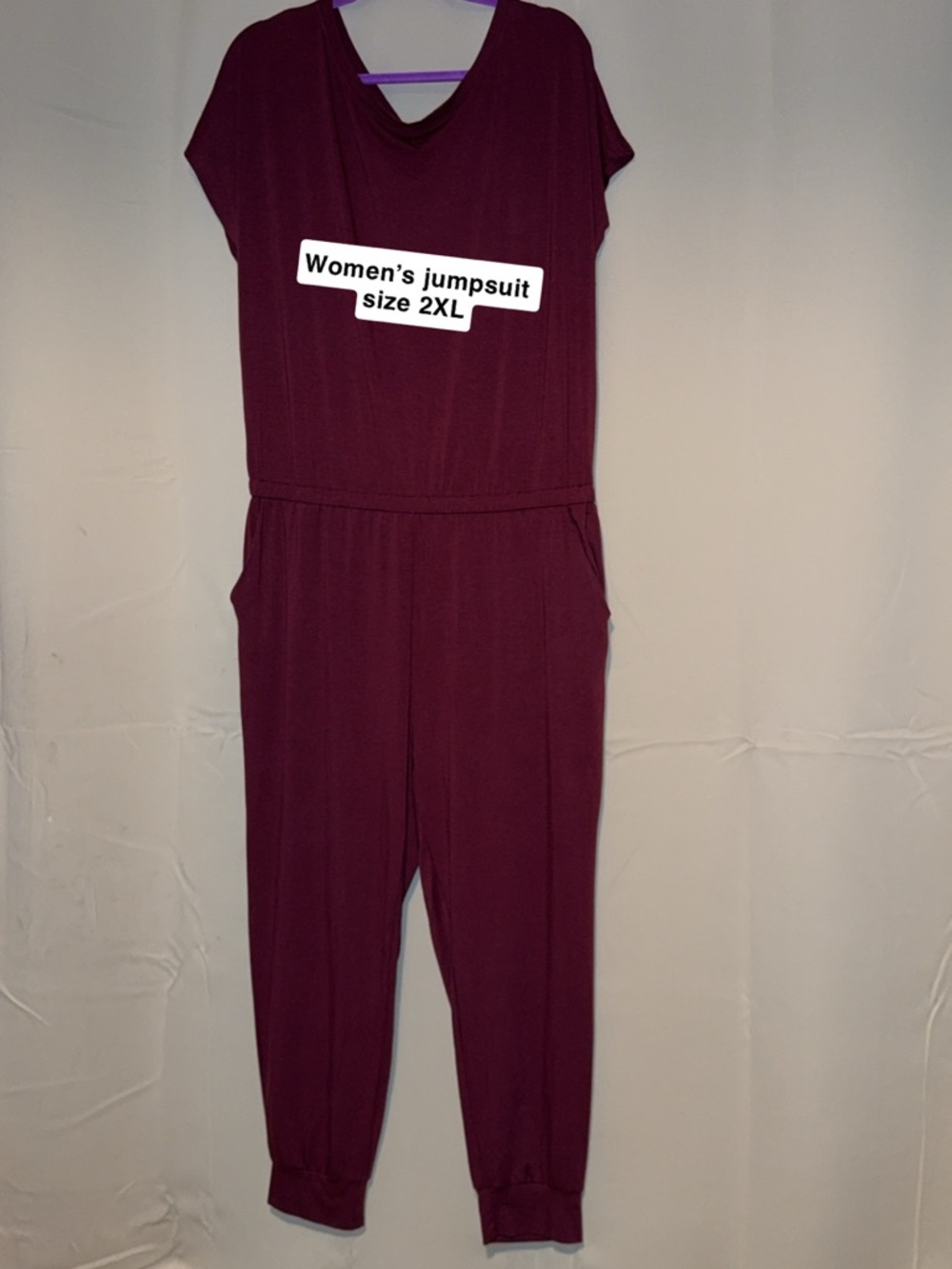 Universal Standard Burgundy Short-Sleeve Jumpsuit